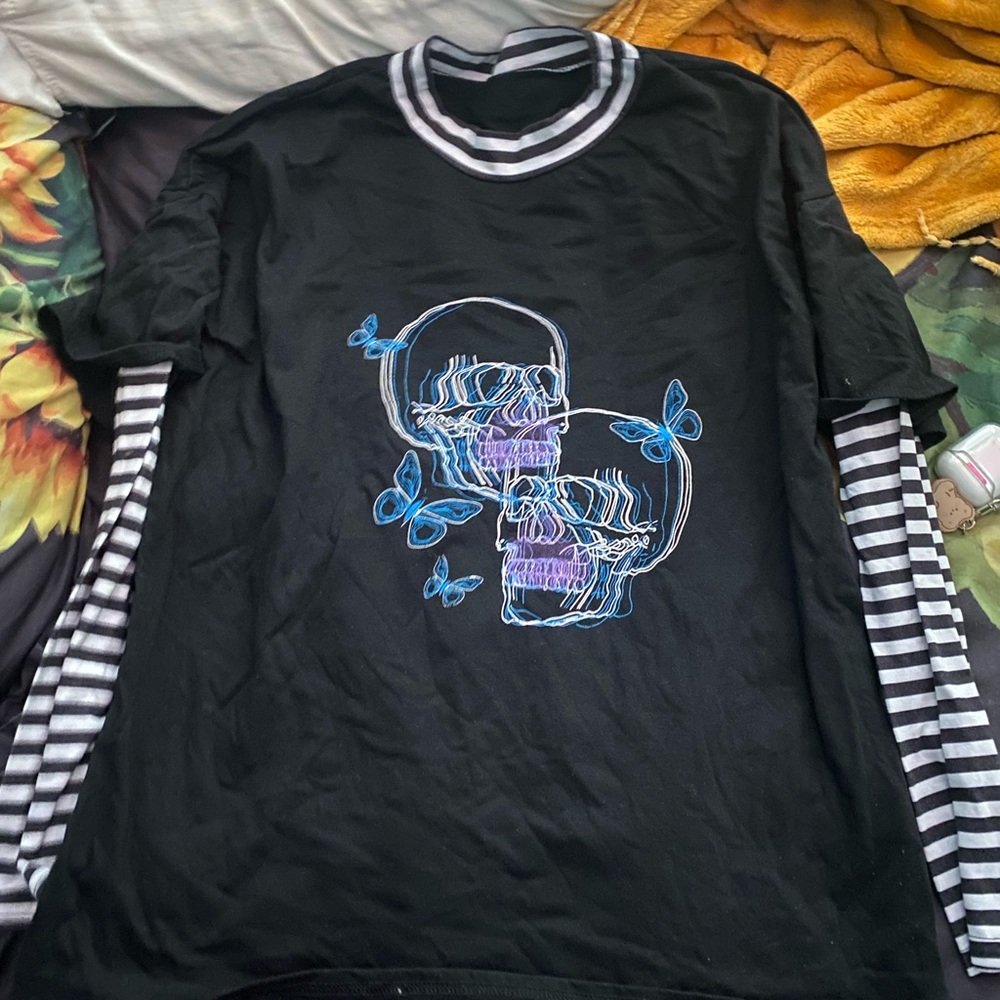 butterfly skull shirt